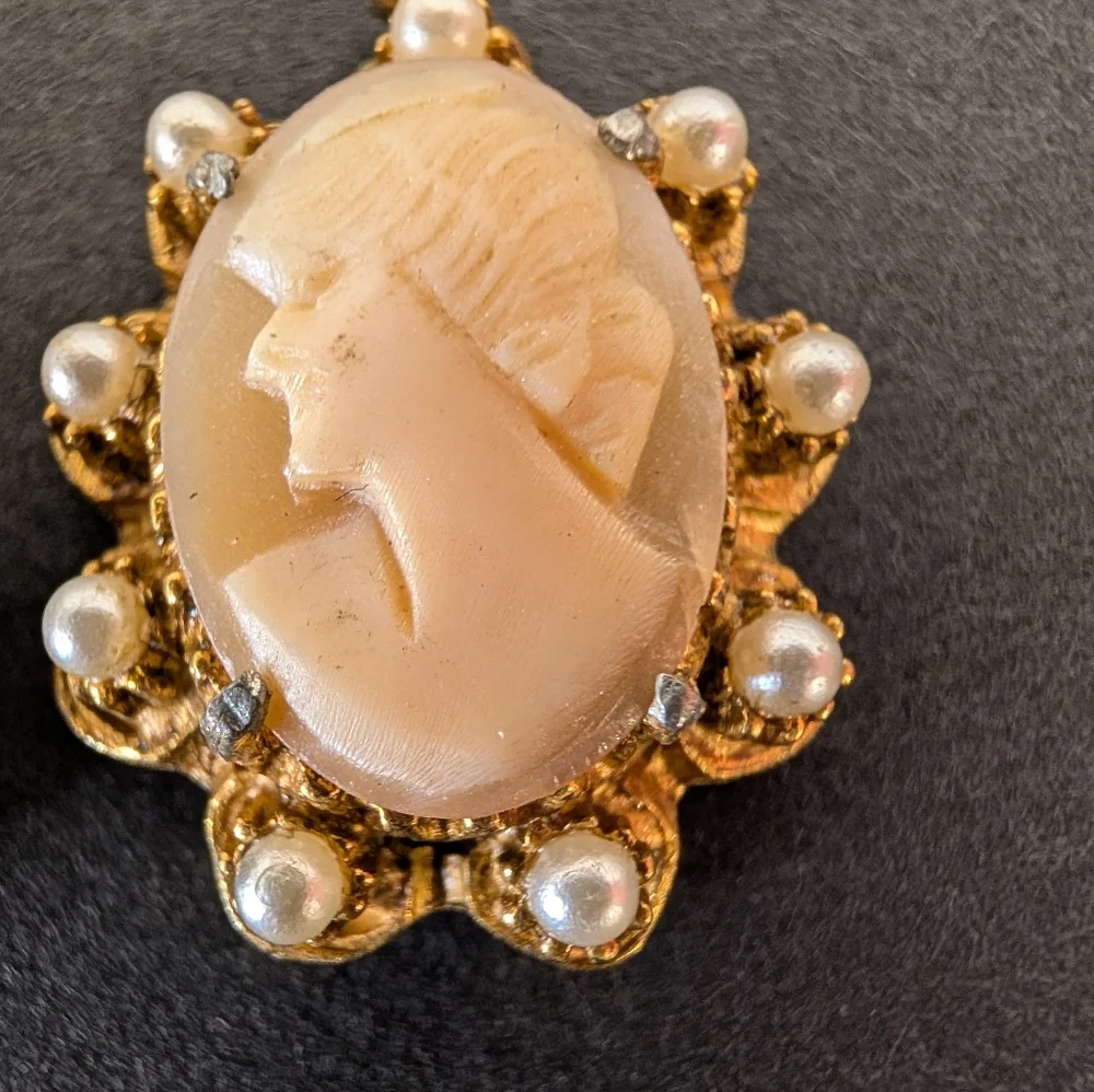 Vintage Cameo Earrings That Have Been Converted To Pierced Dangles